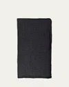 Saint Laurent Monogram Sheer Scarf In Blackmedium Grey
