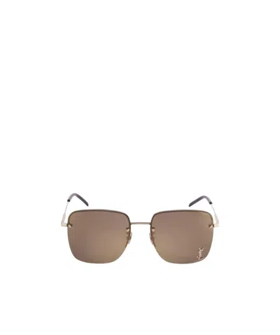 Saint Laurent Monogram Sl312m Frameless Sunglasses In Brown