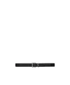 Saint Laurent Monogram Square-buckle Belt In Black