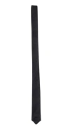 Saint Laurent Monogram Thin Jacquard Tie In Black