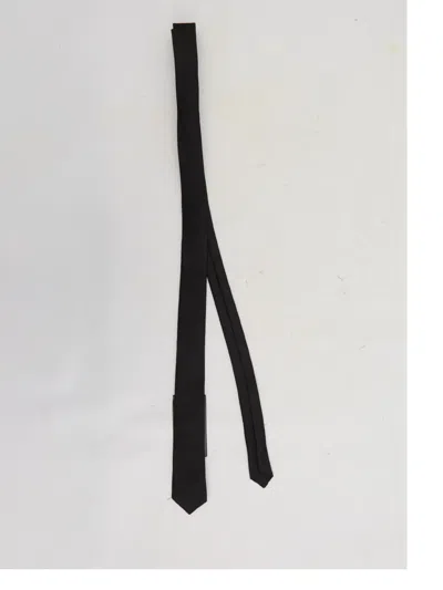 Saint Laurent Monogram Thin Jacquard Tie In Pattern