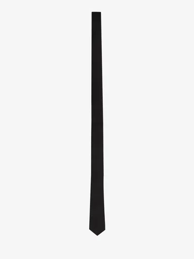 Saint Laurent Monogram Tie In Black
