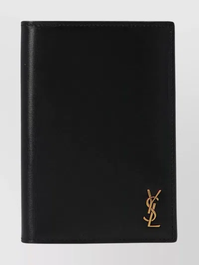 Saint Laurent Monogram Travel Document Holder In Black