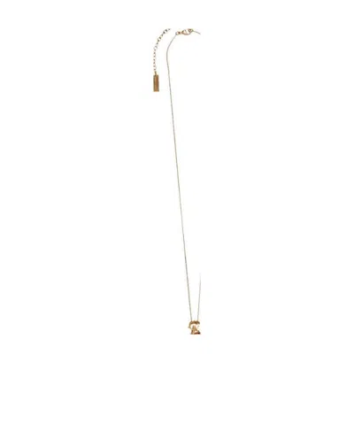 Saint Laurent Monogram Twist Pendant Necklace In Yellow