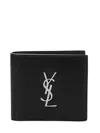 Saint Laurent Monogram Leather Wallet In Black