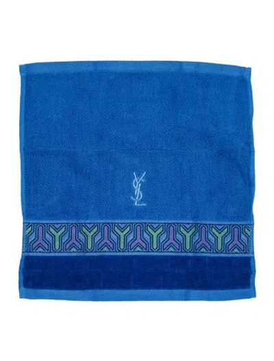 Pre-owned Saint Laurent Monogram Wash Cloth In Blue