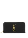 Saint Laurent Quilted Zip-around Wallet In Black
