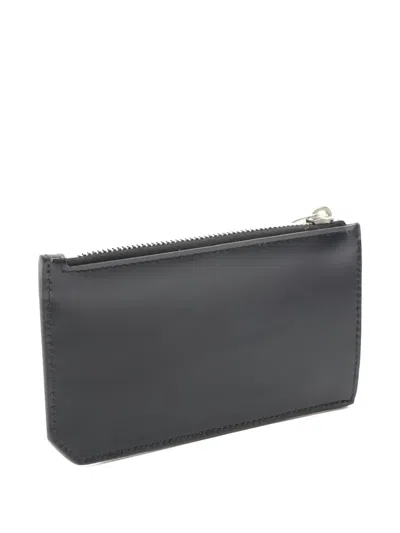 Pre-owned Saint Laurent Monogram Zip Coin Purse In Black