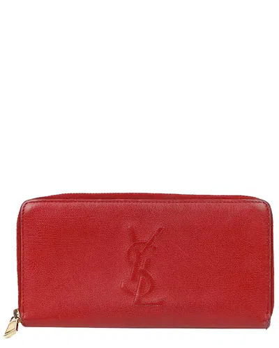 Saint Laurent Monogram Zip Long Wallet (authentic Pre-loved) In Red