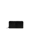 Saint Laurent Monogram Zip-around Wallet In Black