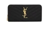 Saint Laurent Monogram Zippered Wallet In Black