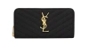 Saint Laurent Monogram Zippered Wallet In Black