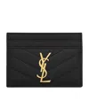 Saint Laurent Monograme Card Holder In Black