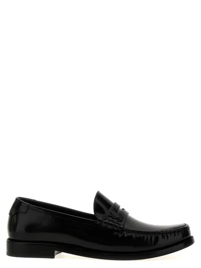 Saint Laurent Le Loafer Monogram Loafers In Black