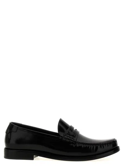 Saint Laurent 'monogramma' Loafers In Black