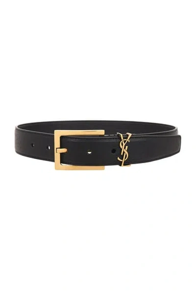 Saint Laurent Monogramme Belt In Nero