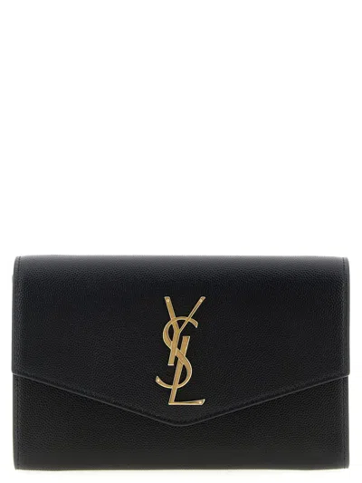 Saint Laurent Monogramme Clutch Bag In Black