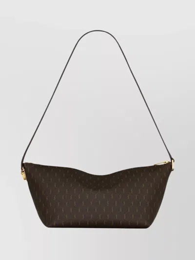 Saint Laurent Monogrammed Shoulder Bag Gold Tone Hardware