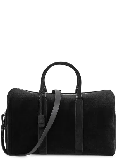 Saint Laurent Monogrammed Velvet Holdall, Holdall Bag, Black, Velvet