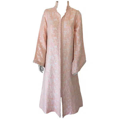 Pre-owned Saint Laurent Moroccan Caftan Maxi Dress Kaftan Handmade In Morocco North Africa 1970's In Sand
