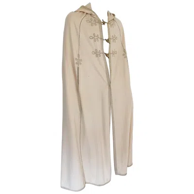 Pre-owned Saint Laurent Moroccan Hooded Wool Burnous Cape, Yves  Style, 1960 In Sand