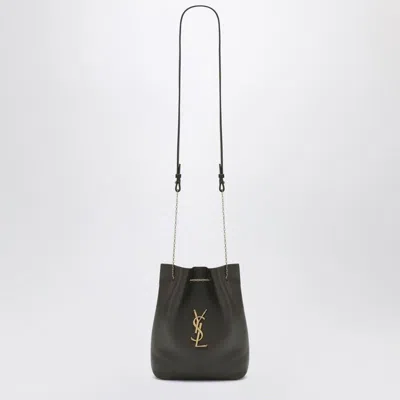 Saint Laurent Moss Green Leather Bucket Bag