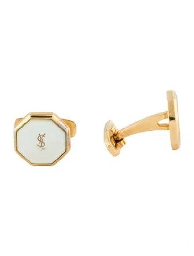 Pre-owned Saint Laurent Mother Of Pearl Cufflinks In Multi