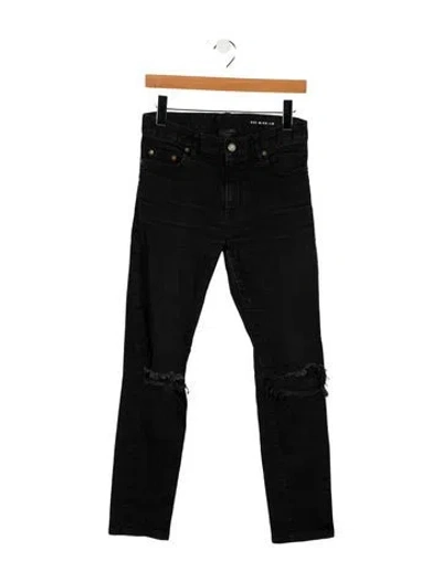 Pre-owned Saint Laurent Moto Jeans In Black