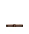 Saint Laurent Motorcycle Belt In Leather In Brown