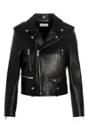 Saint Laurent Leather Jacket In Black