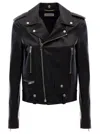 Saint Laurent Black Leather Motorcycle Biker Jacket In Black