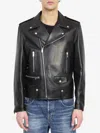 Saint Laurent Cocktail Print Biker Jacket In Black