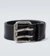 Saint Laurent Motorcycle Leather Belt In Black