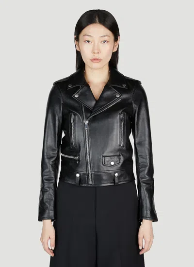 Saint Laurent Motorcycle Leather Jacket In Black