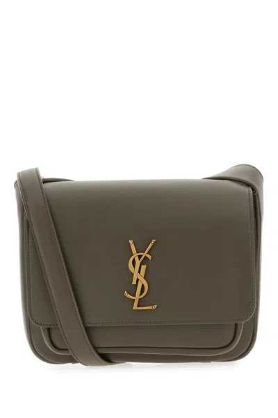 Saint Laurent Mud Leather Niki Saddle Crossbody Bag In Light Musk