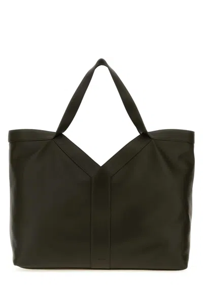 Saint Laurent Mud Leather Oversize Shopping Bag In Black