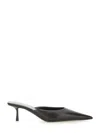 Saint Laurent Barbara Leather Mule Pumps In Black