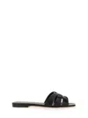 Saint Laurent Paris Women Tribute Mules In Smooth Leather In Black