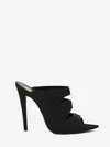 Saint Laurent Emilie 110 Crystal Embellished Satin Mules In Black