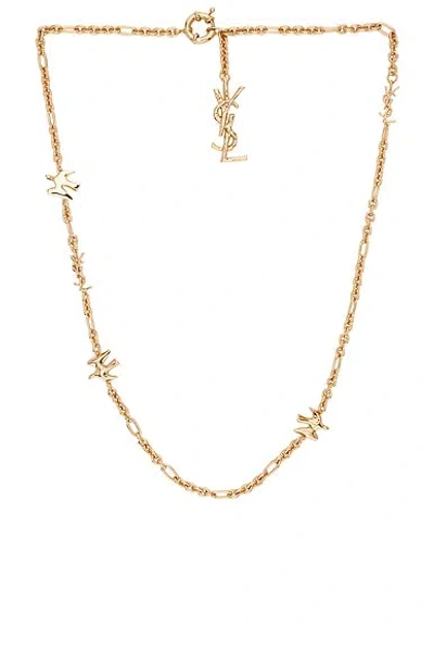 Saint Laurent Multi Dove Necklace In Gold