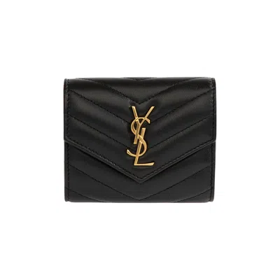 Pre-owned Saint Laurent Multi Fold Wallet 'noir' | Black | Women's Size Onesize
