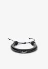 Saint Laurent Cassandre Multi-strand Leather Bracelet Accessories In Black