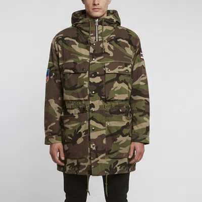 Pre-owned Saint Laurent Multicolor Camouflage Denim Embellished Hoodie M