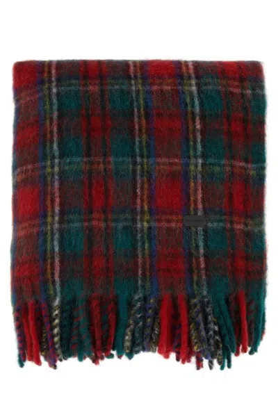 Saint Laurent Sciarpa In Misto Alpaca Ricamato Donna In Printed