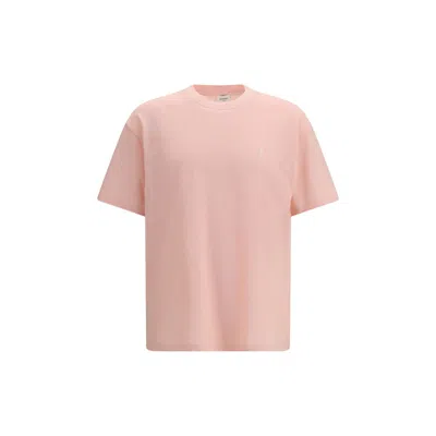 Saint Laurent Multicolor Cotton T-shirt In Pink