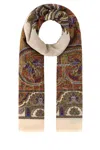 Saint Laurent Embroidered Modal Blend Scarf In Multicolor