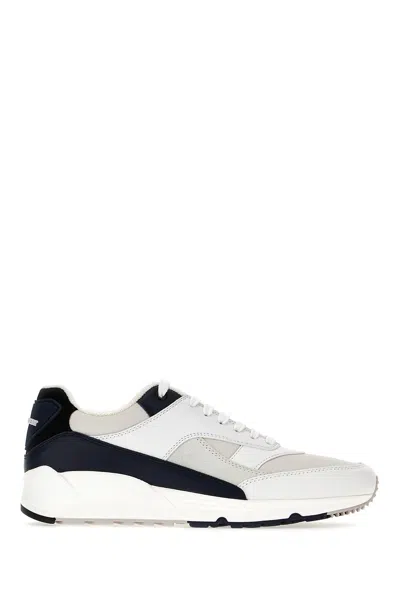SAINT LAURENT LEATHER AND NYLON BUMP SNEAKERS