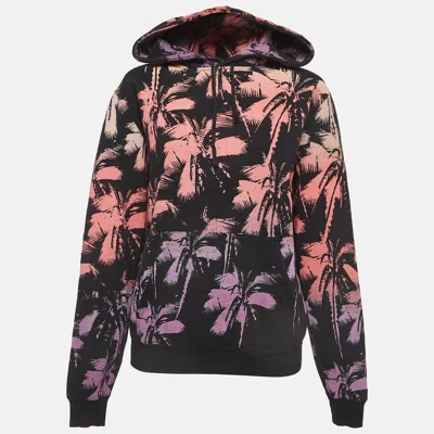 Pre-owned Saint Laurent Multicolor Psalm Print Cotton Hoodie S