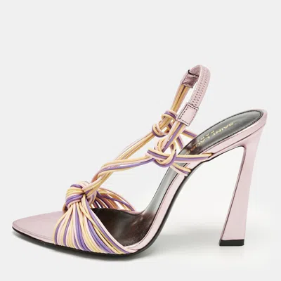 Pre-owned Saint Laurent Multicolor Rubber Gippy Slingback Sandals Size 39