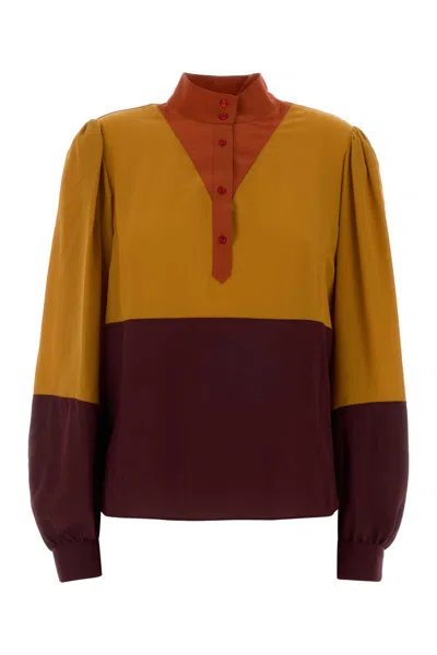 Saint Laurent Multicolor Silk Blouse